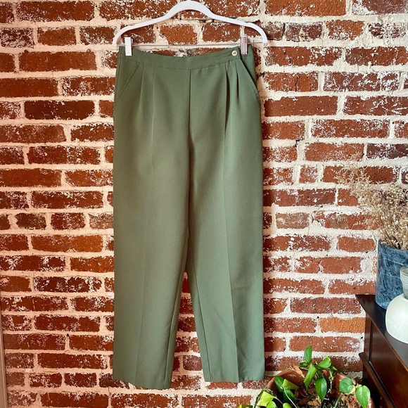 Y2K high rise sage green trousers - Picture 6 of 9